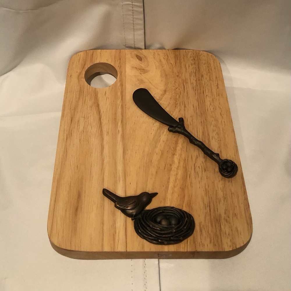MUDPIE Bird’s Nest Wooden Cutting Board and Spreader